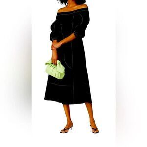 Rejina Pyo Aida Dress US XL UK 16 Off Shoulder Black